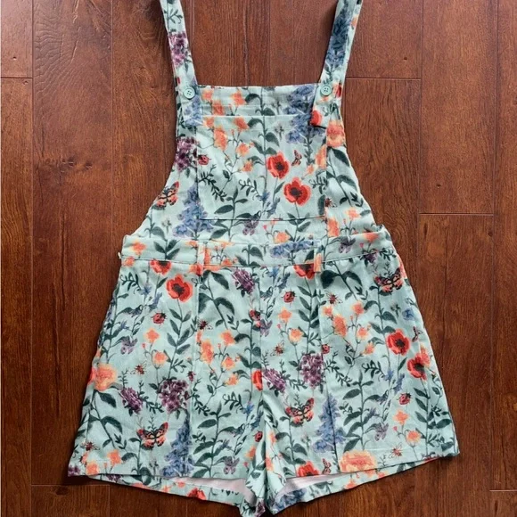 New XL Cider Corduroy Floral Overalls Romper. - Picture 12 of 13